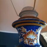 Table lamp and its lampshade, Giens earthenware and bronze h=46.5 cm