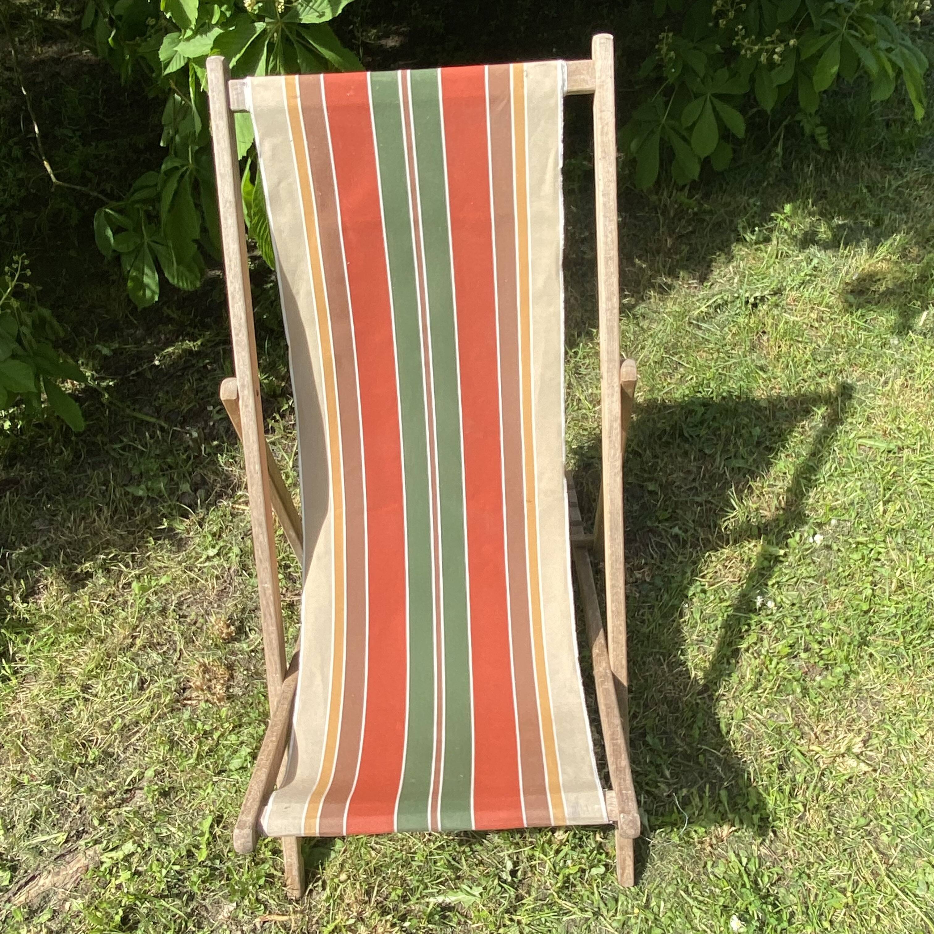 Chilean deckchair vintage striped canvas