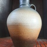 Vintage large pitcher vase in artisanal stoneware.