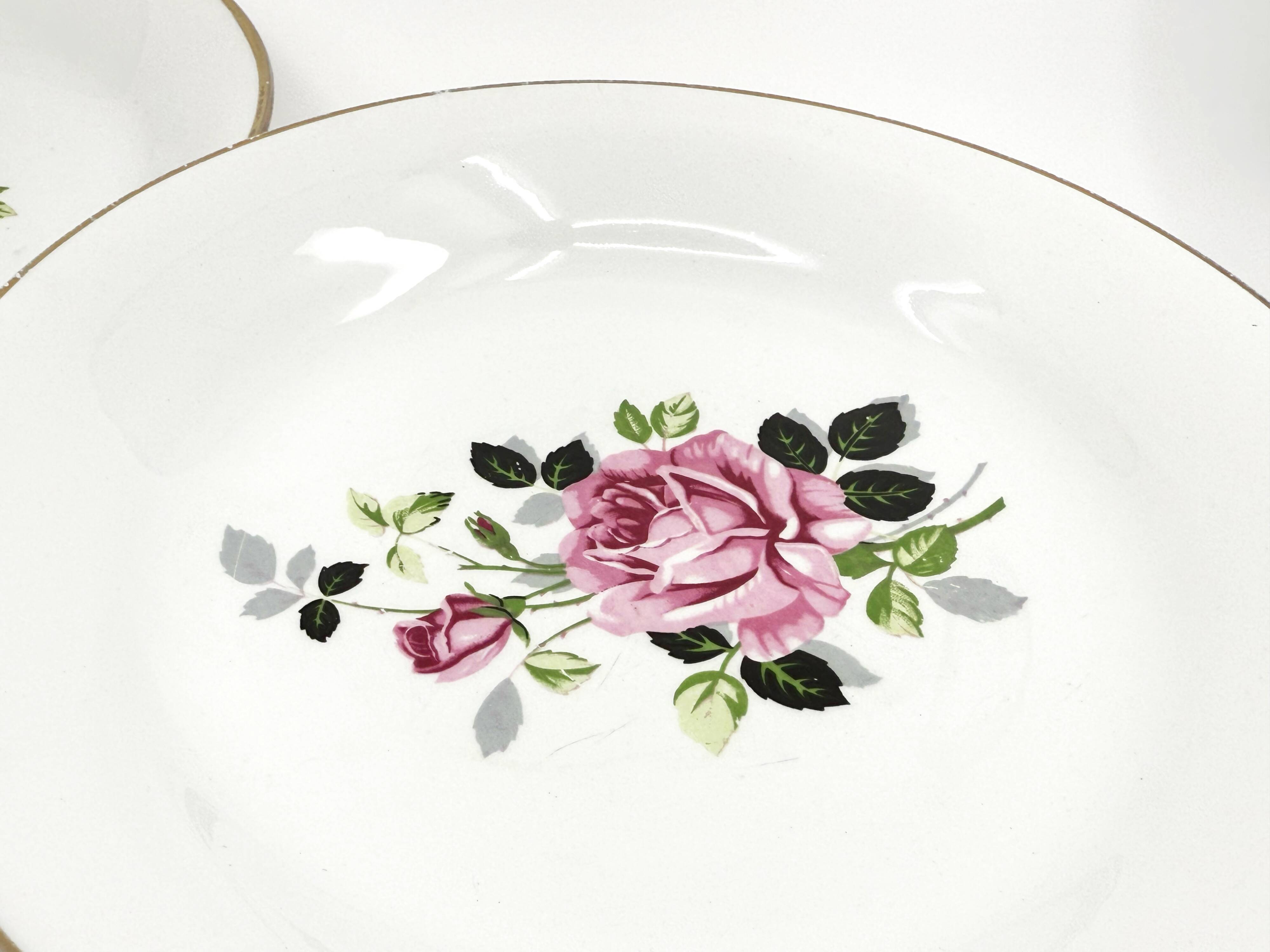 6 earthenware soup plates • L'Amandinoise • Circa 1950