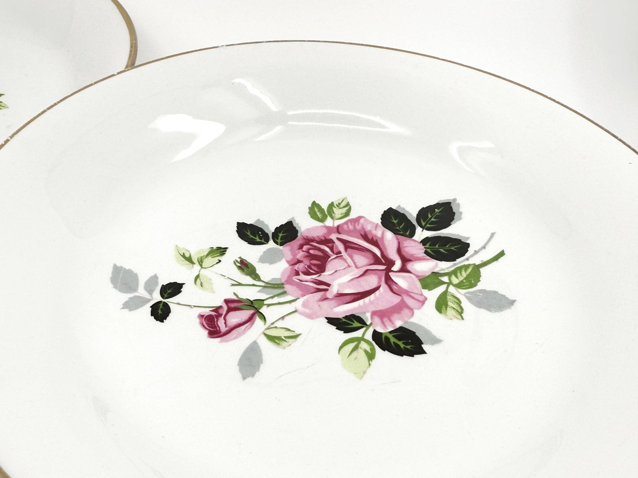 6 earthenware soup plates • L'Amandinoise • Circa 1950