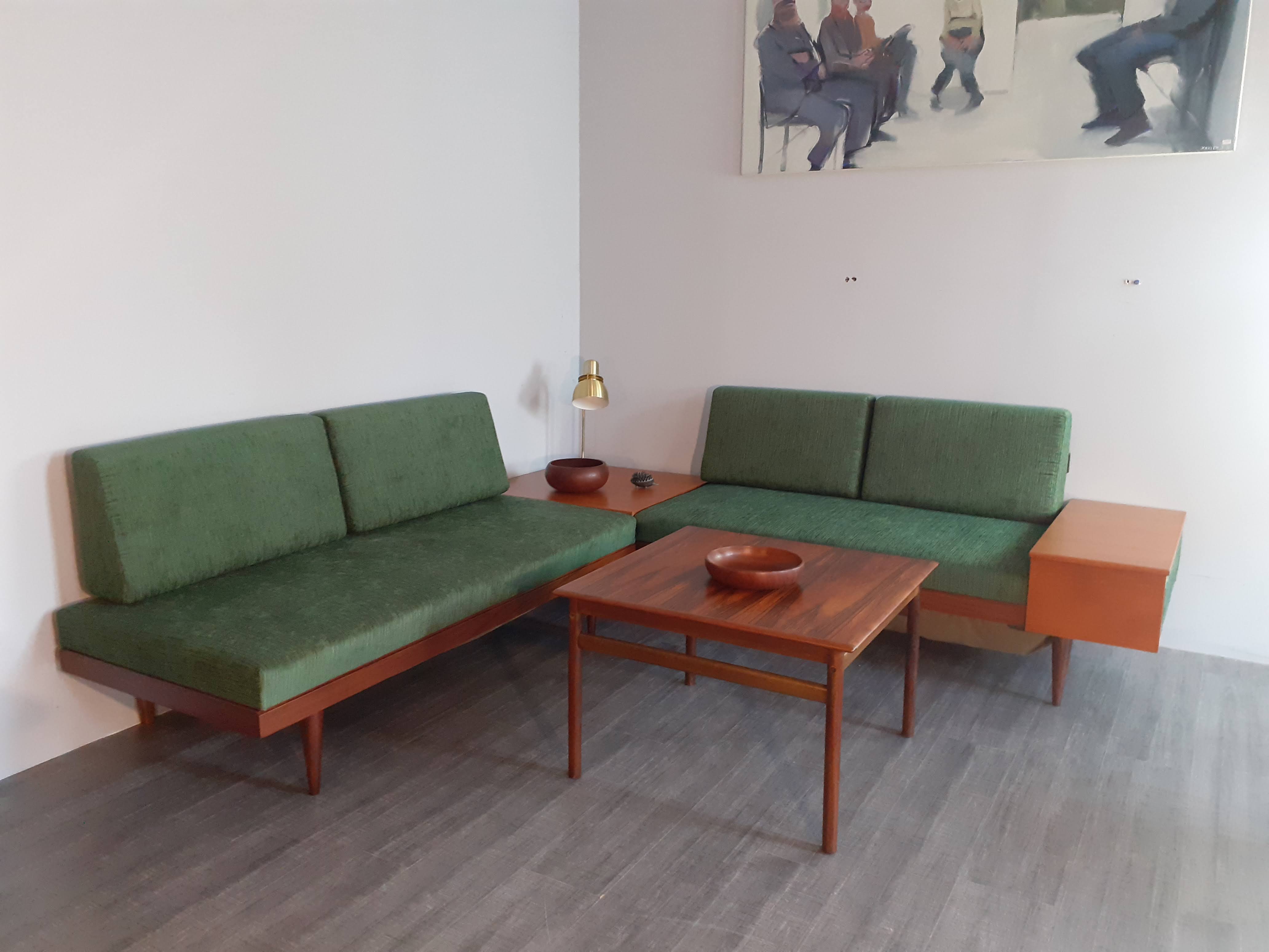 Living room set 2 Norwegian daybeds Ingmar Relling and teak corner table