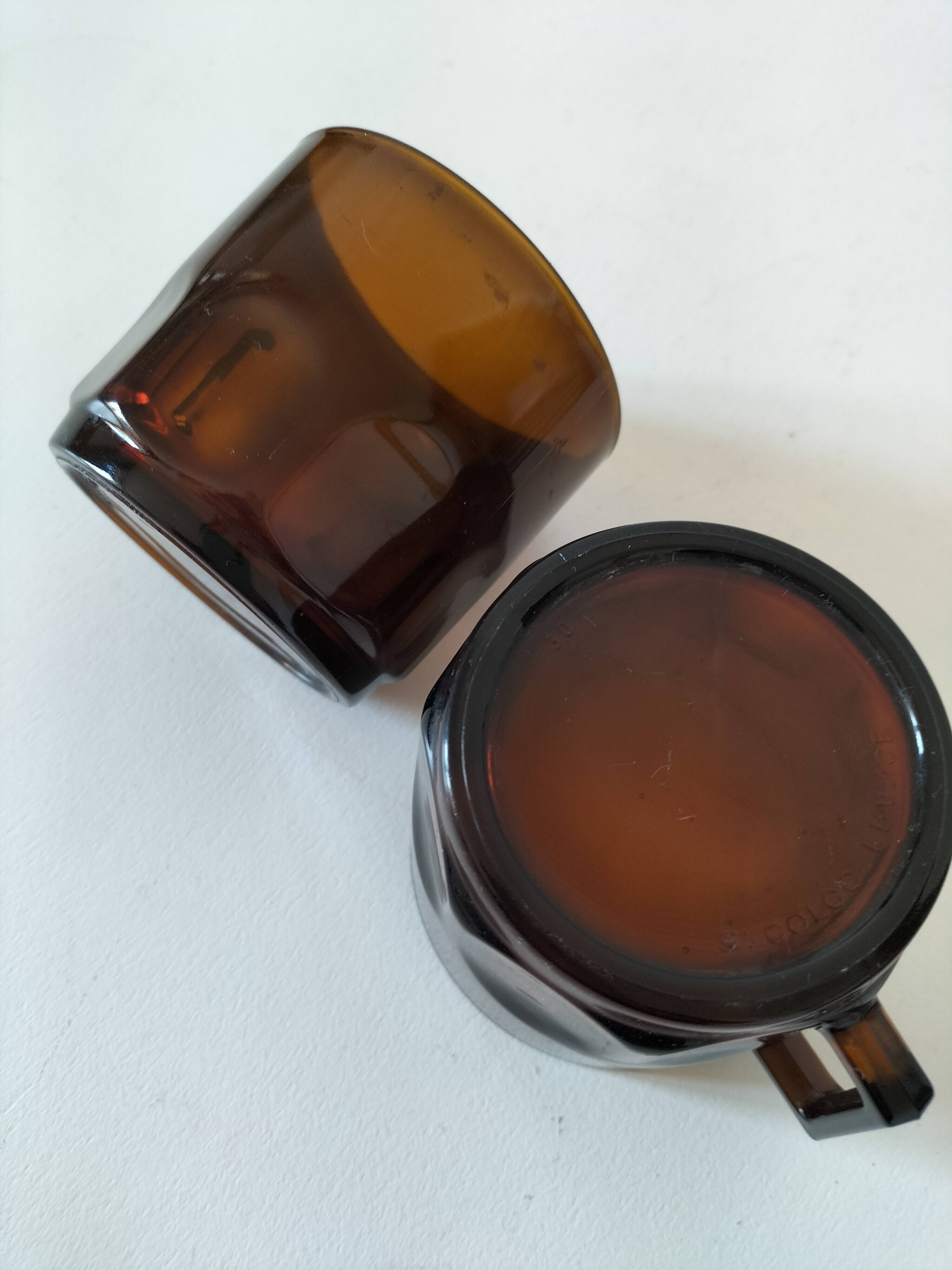 Set of 2 vintage pressed glass cups