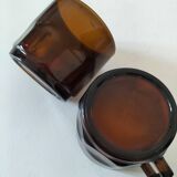 Set of 2 vintage pressed glass cups