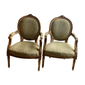 Paire de fauteuils style louis XVI