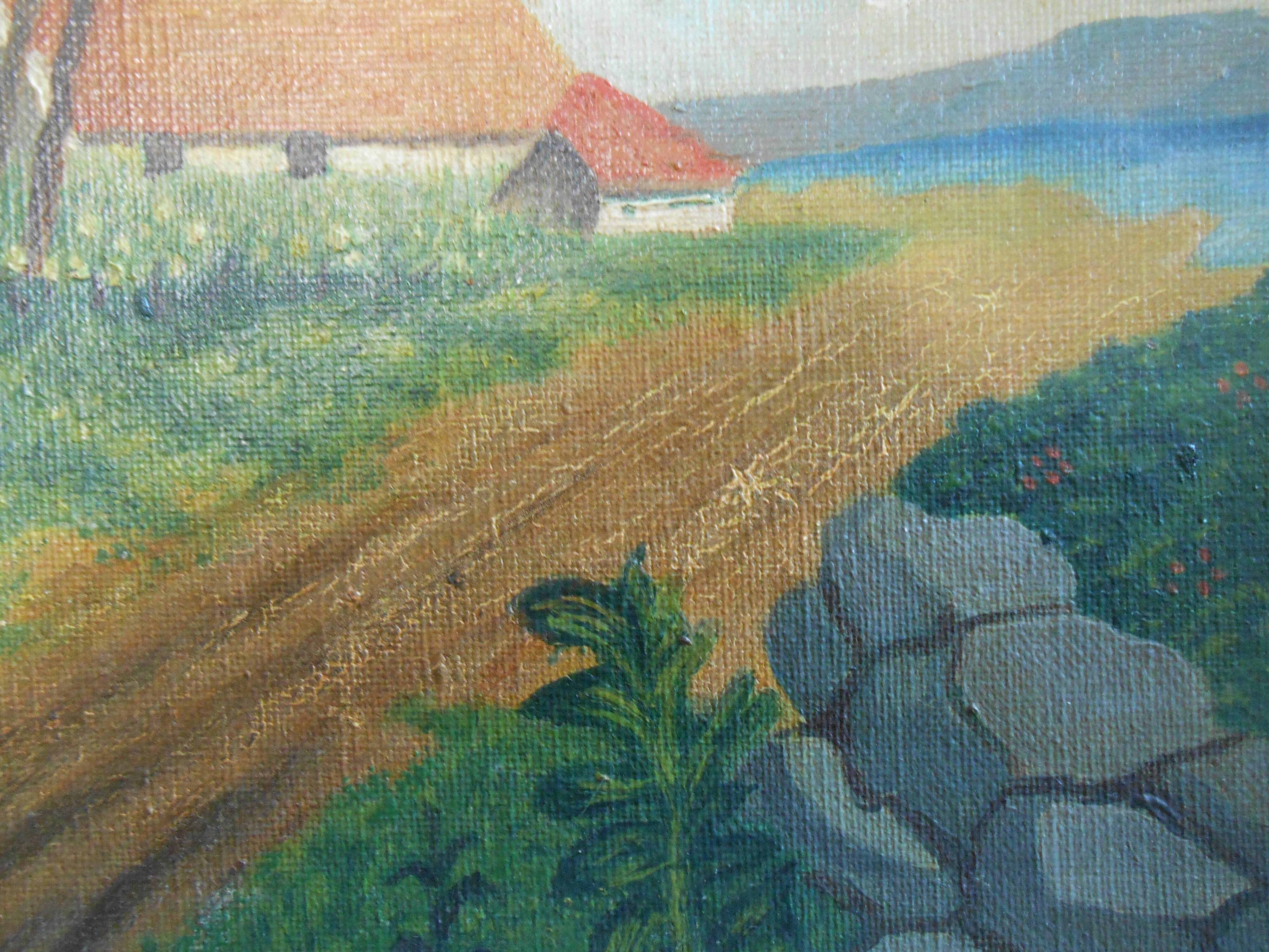 Countryside landscape, oil painting
