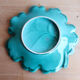 Large green ceramic leaf dish Vallauris