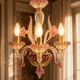 Venetian Pink Murano Glass Chandeliers Set of 2, 1960s