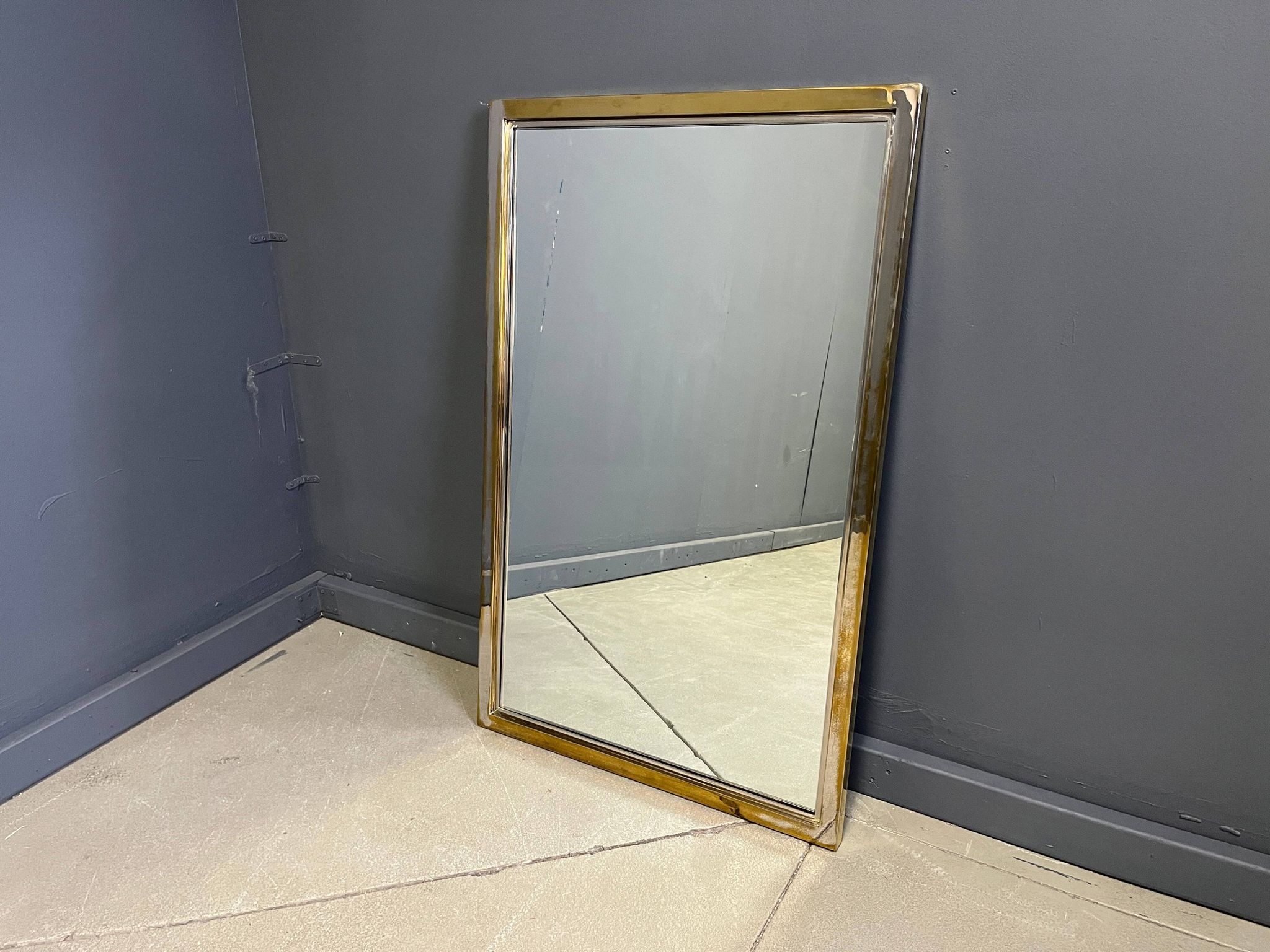 Vintage brass mirror by Belgochrom, 1970s