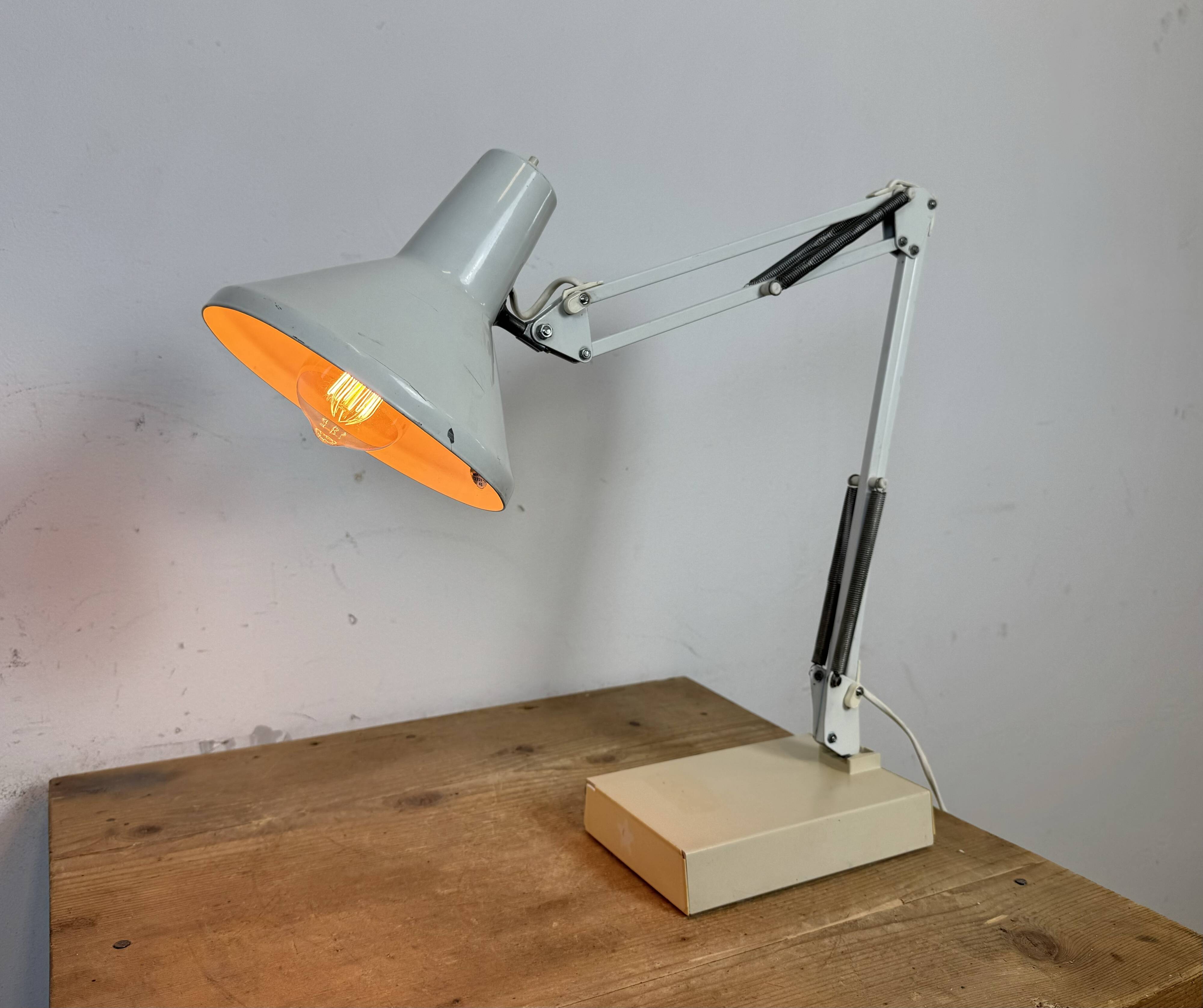 Vintage White Italian Architect Table Lamp, 1970s
