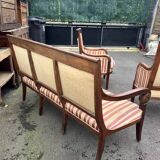 Antique Empire-style salon, 3 pieces. Original upholstery.