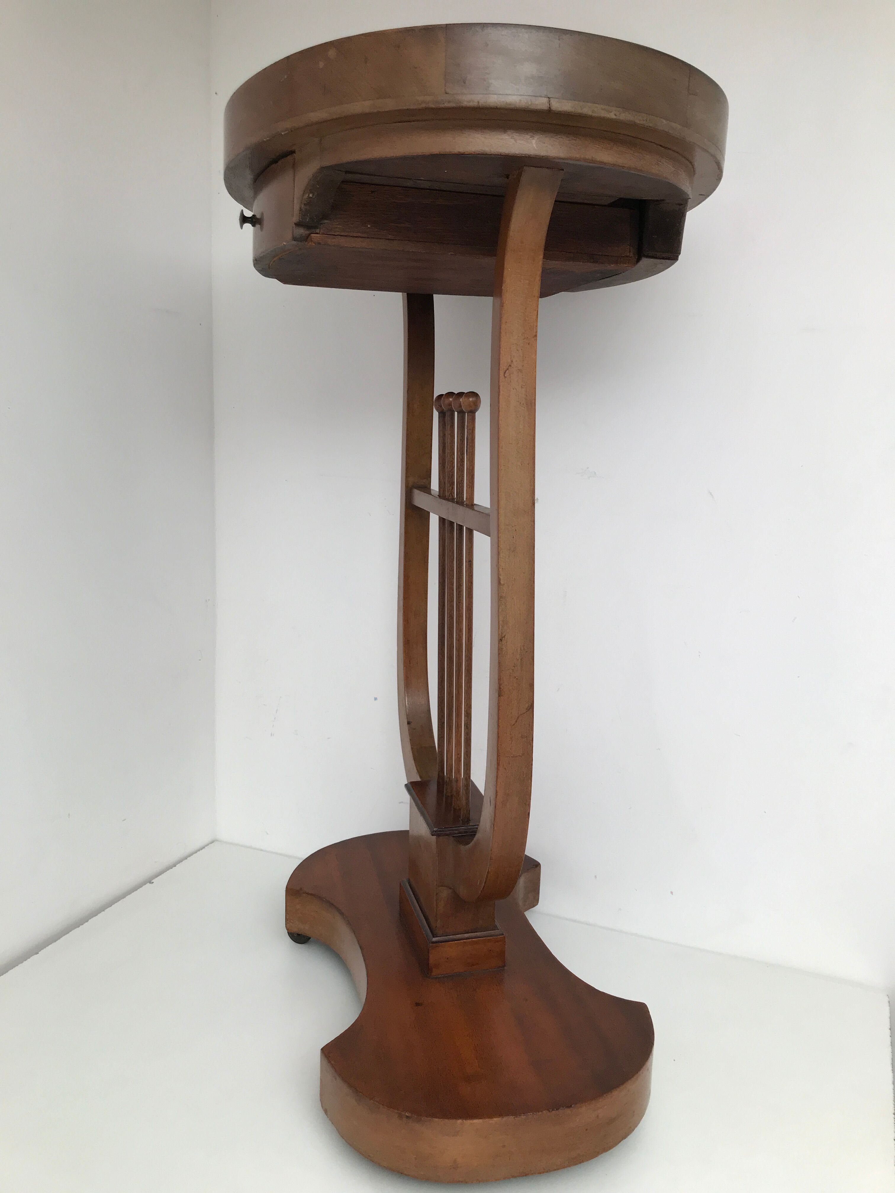 19th-century vintage lyre table