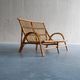 Mid-century rattan & bamboo two-seater lounge sofa