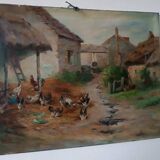 Oil painting on canvas Edmond Van Coppenolle (1846-1914) Landscape