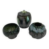 Trio of art deco vases from Thulin pottery