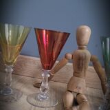 Set 4 colored wine glasses