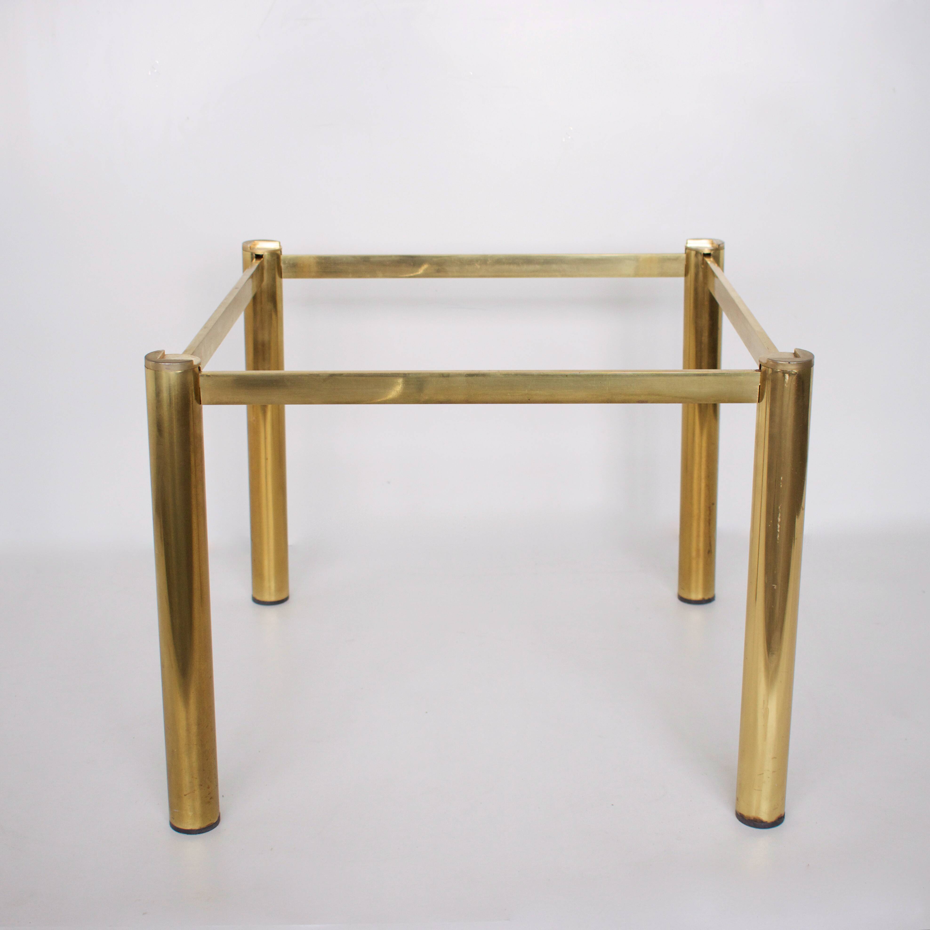 Square glass and brass coffee table 1980 original edition