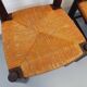 Set of 4 vintage brutalist chairs by Georges Robert in wood and straw.