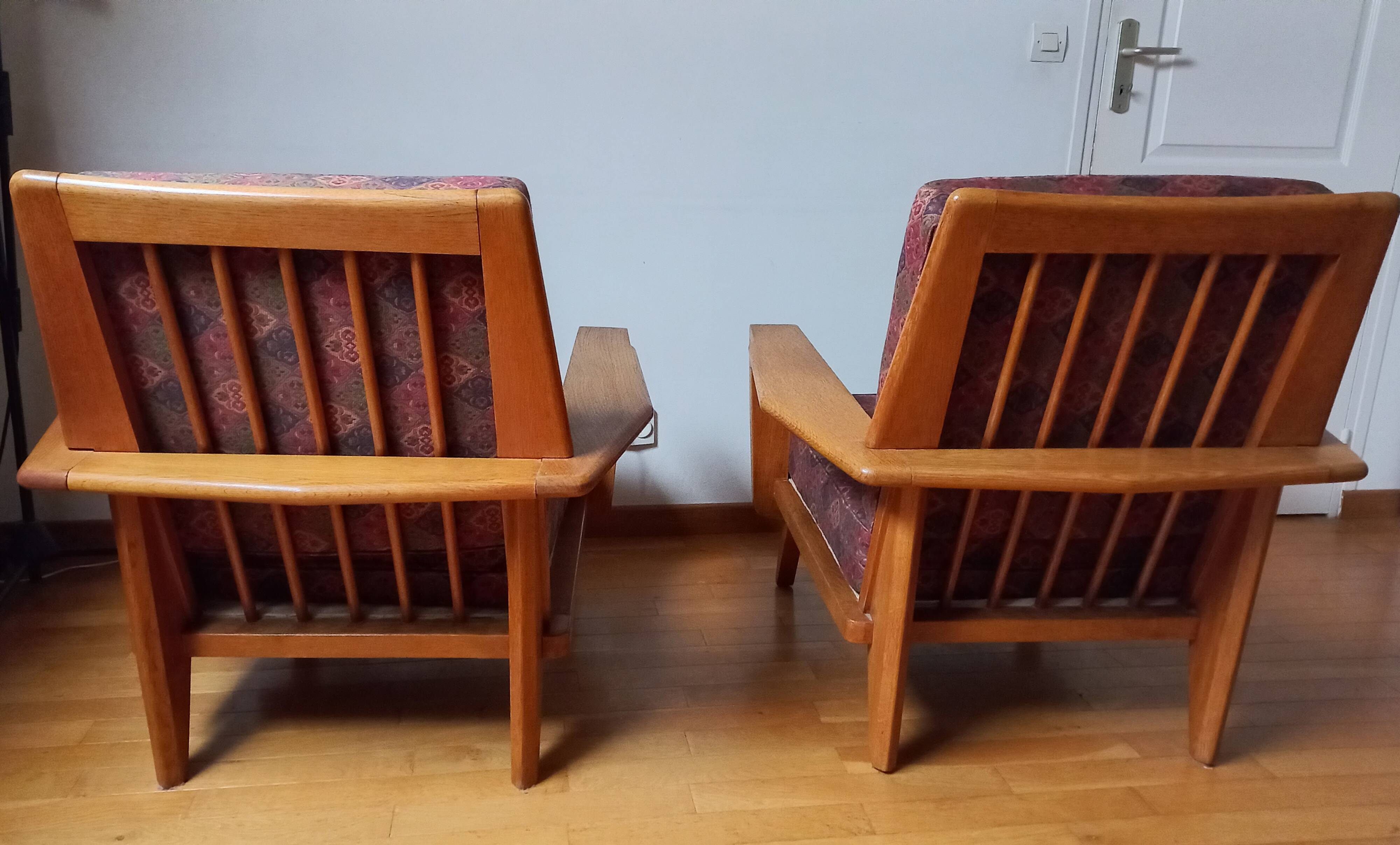 Pair of armchairs 1960 Solid oak - Scandinavian style