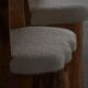 Swedish modernity, set of four stump chairs, solid Wood Wood with boucle seats, 1960s.
