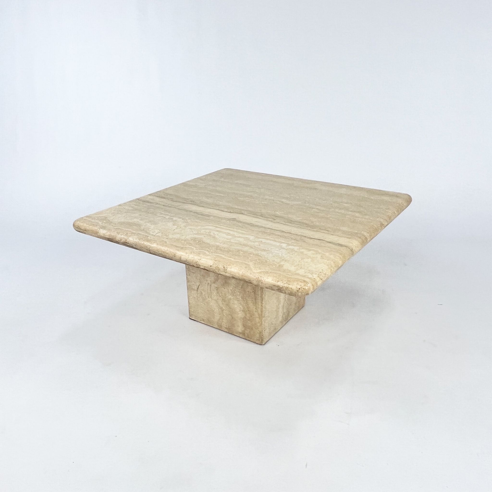 Vintage Italian Travertine Coffee Table, 1970s