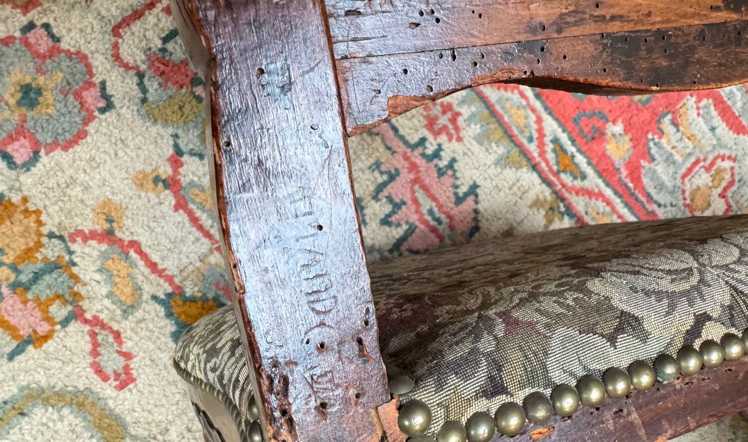 Armand henry pair of natural wood chairs stamped from the regency period