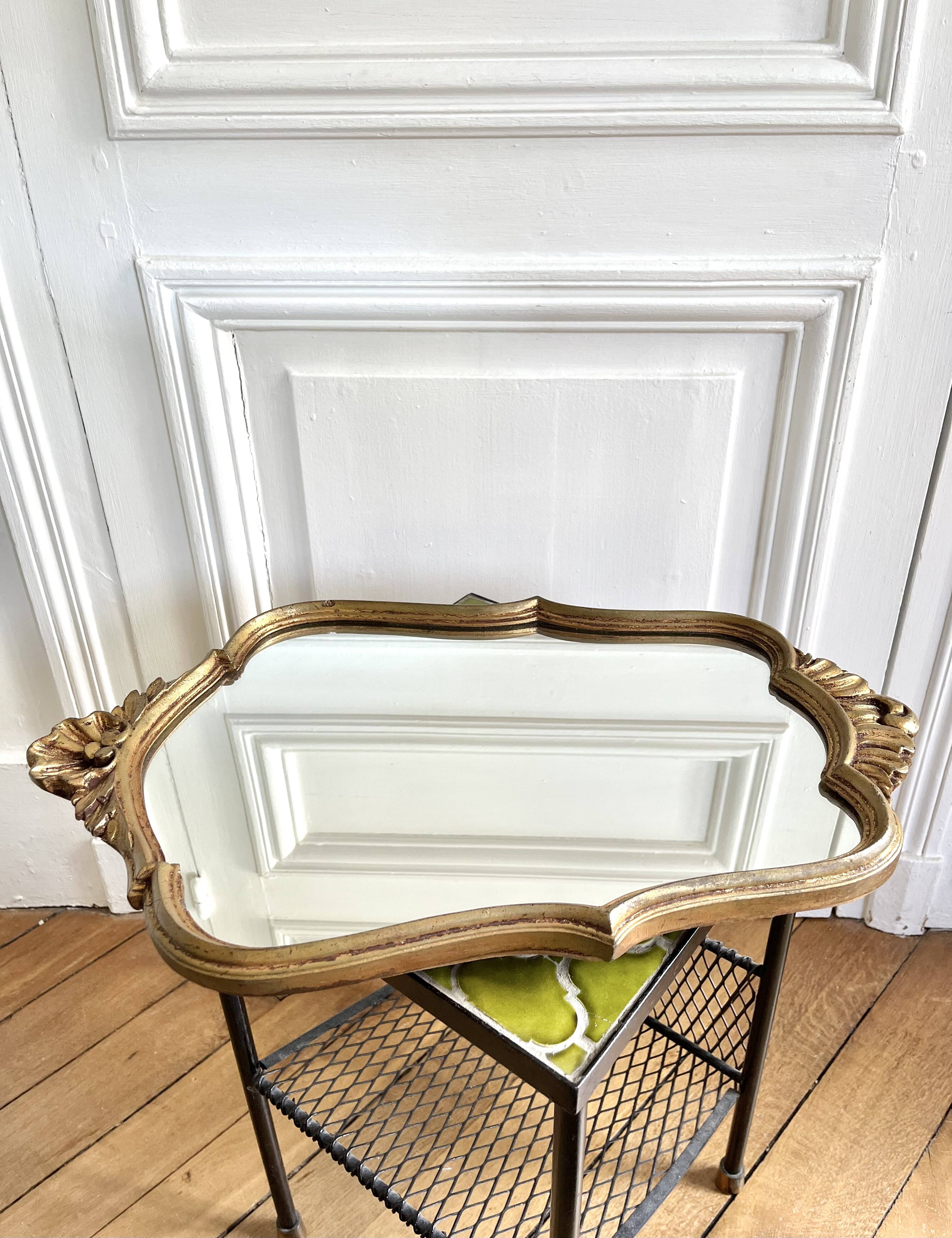 Miroir rocaille style Louis XV doré , 50 x 31 cm