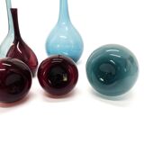 Set de 6 vases tulipe en verre soufflé par Arthur Percy, Gullaskruf, Suède