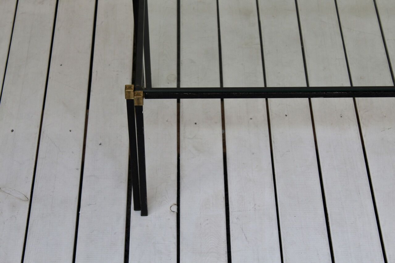 Metal and glass coffee table 1970