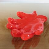 Empty hand-shaped pocket in red ceramic 80s