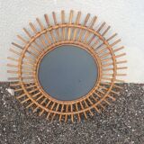 Rattan sun mirror 58x58cm