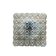 Square wall light or ceiling light in transparent glass, vintage fixture.