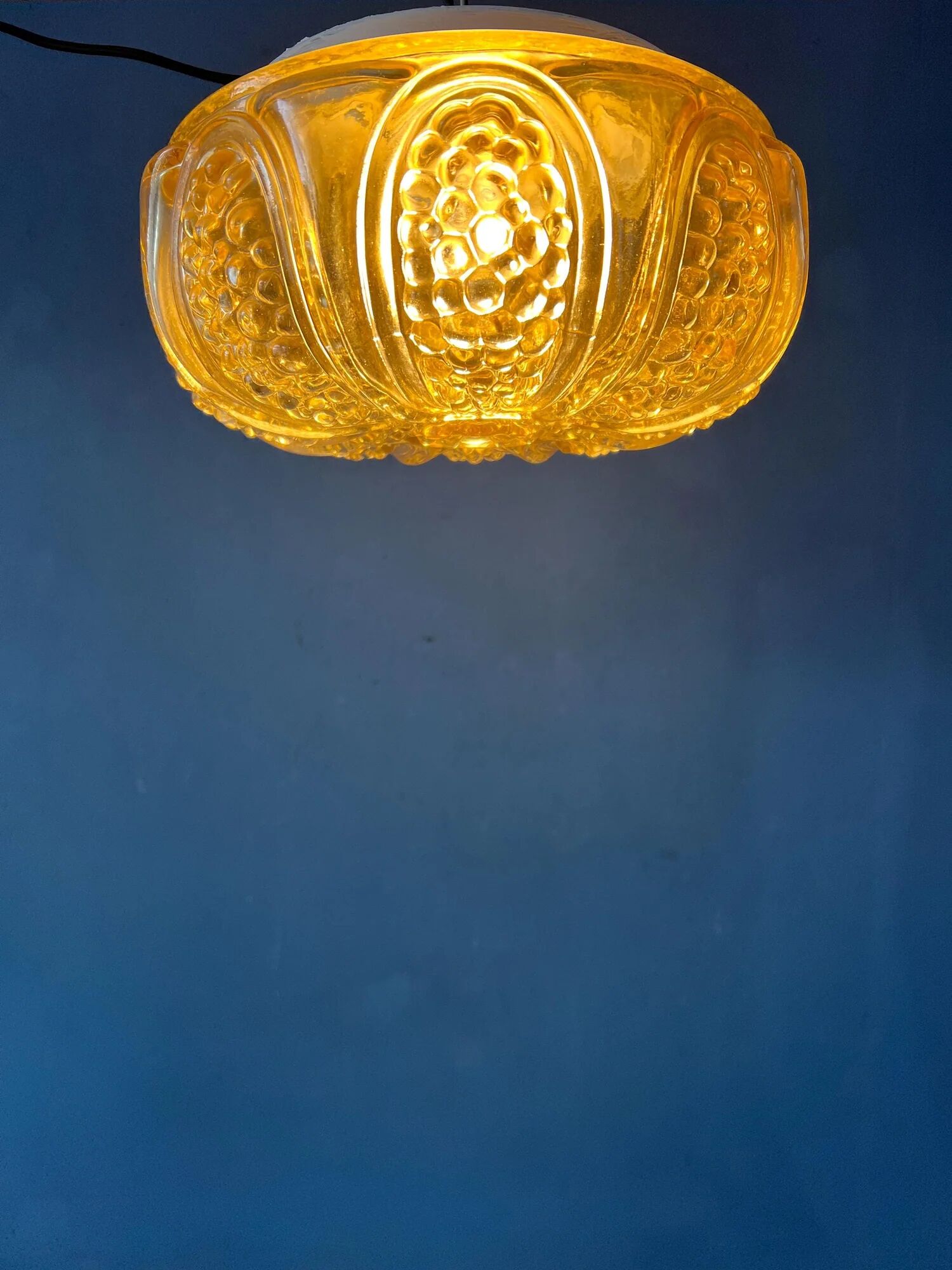 30s flush mount glass ceiling lamp