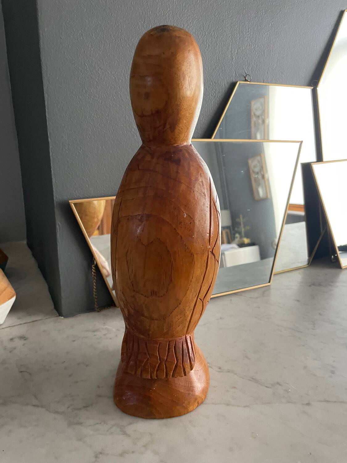 Wooden bird sculpture