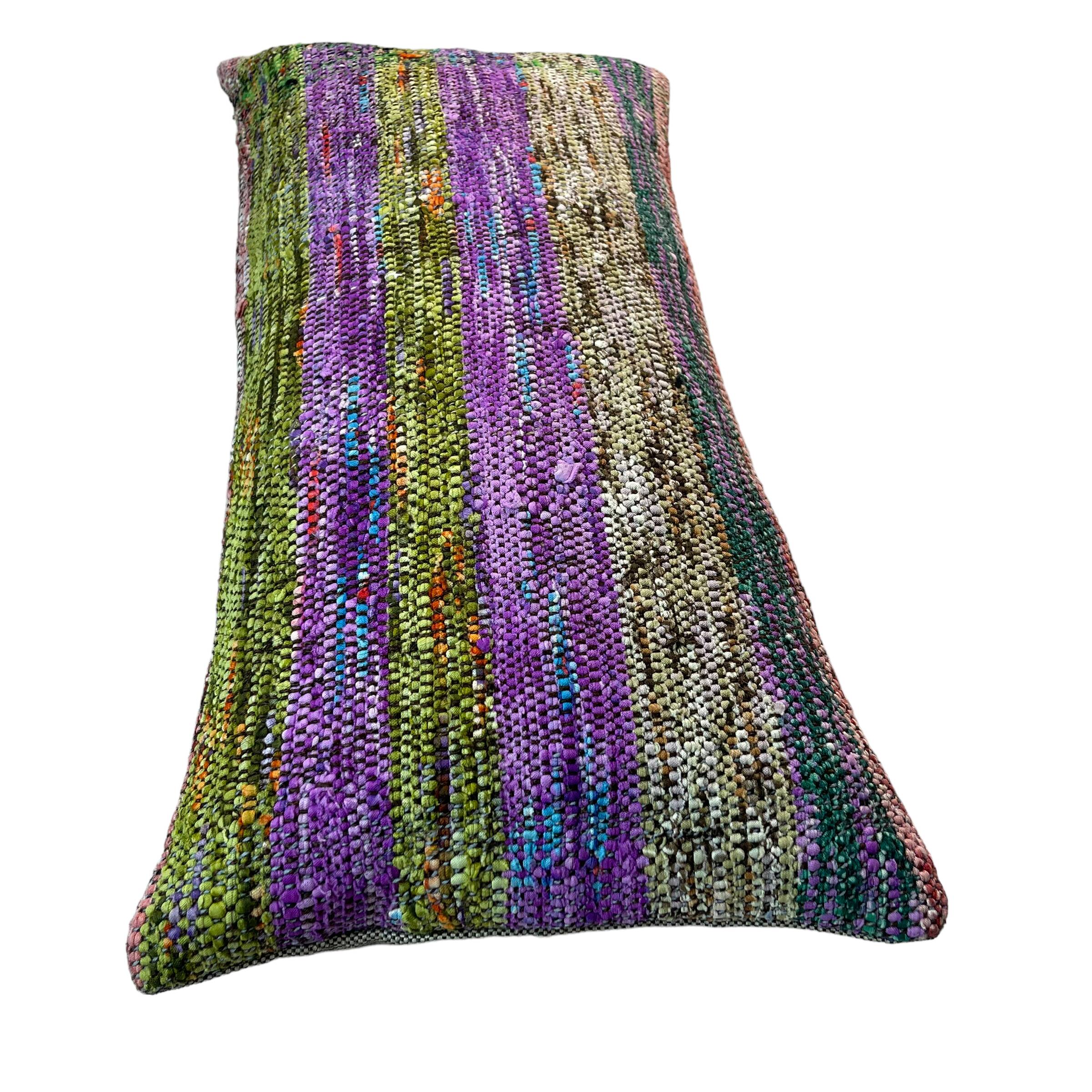 Vintage turkish kilim cushion cover , 30 x 60 cm