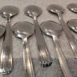 12 silver-plated metal ice scoops, Art Deco style, silversmith SOH