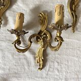 Assorted brass wall lights x4 rocaile style