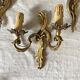 Assorted brass wall lights x4 rocaile style