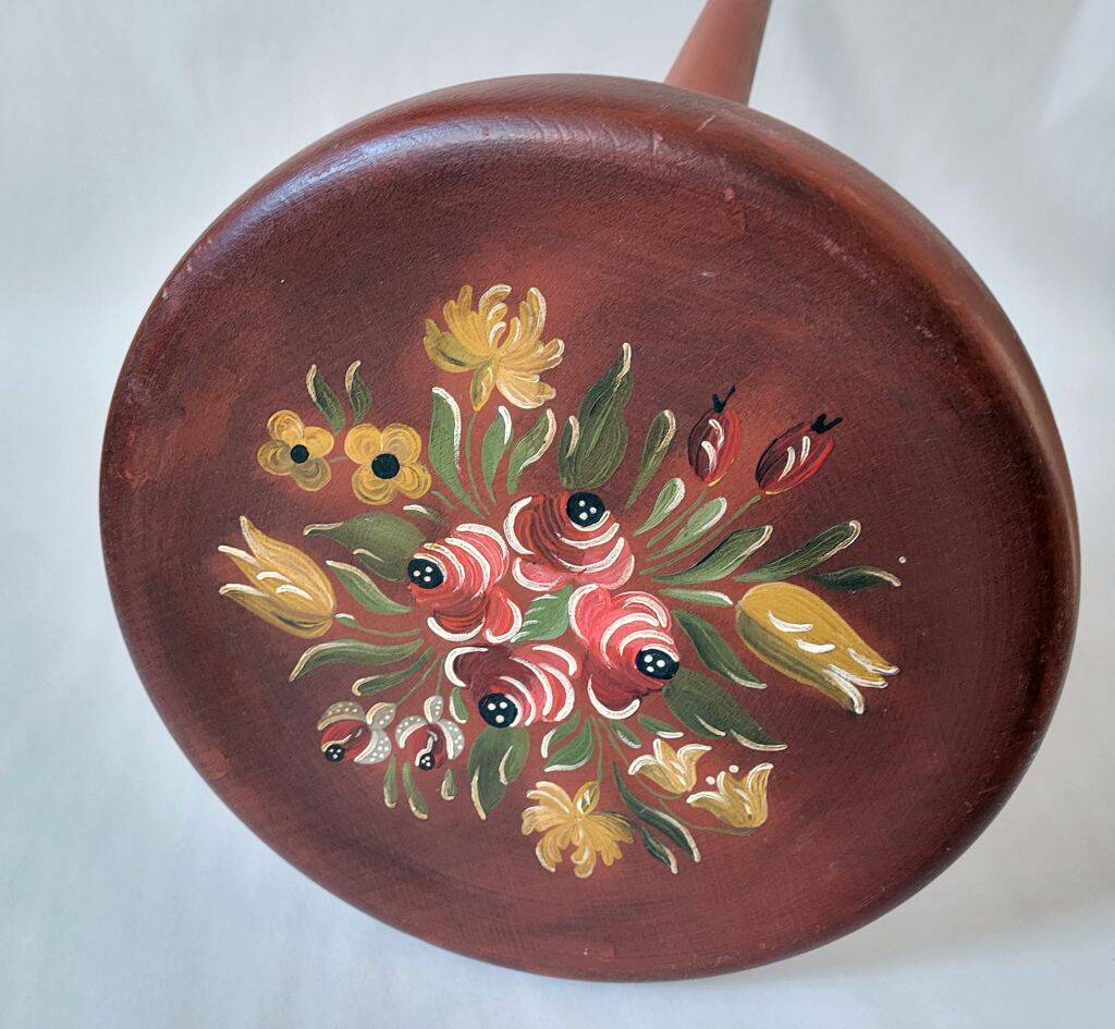 Vintage Painted Wooden Tripod Stool