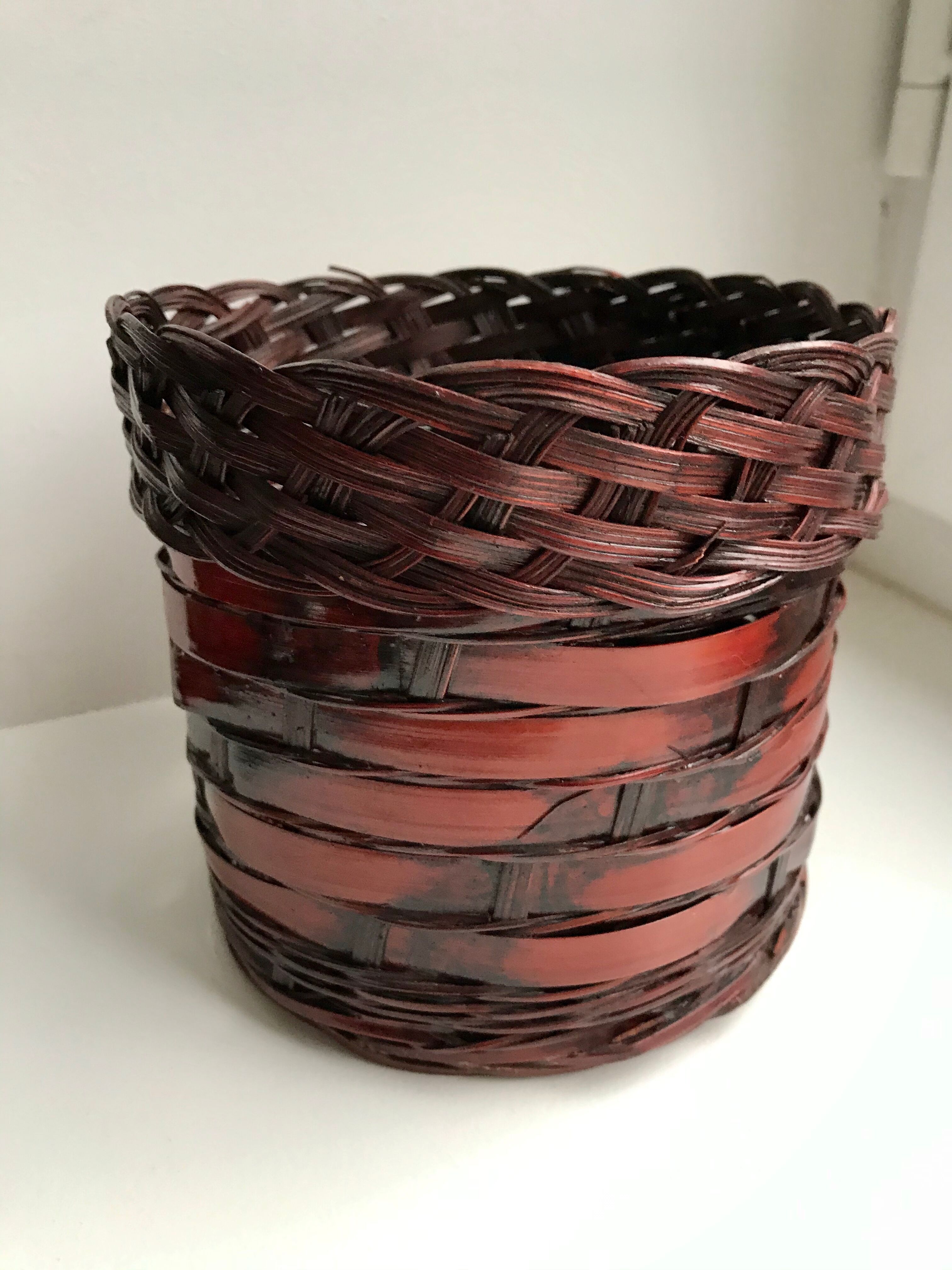 Rattan pot cover & wicker plants 70s