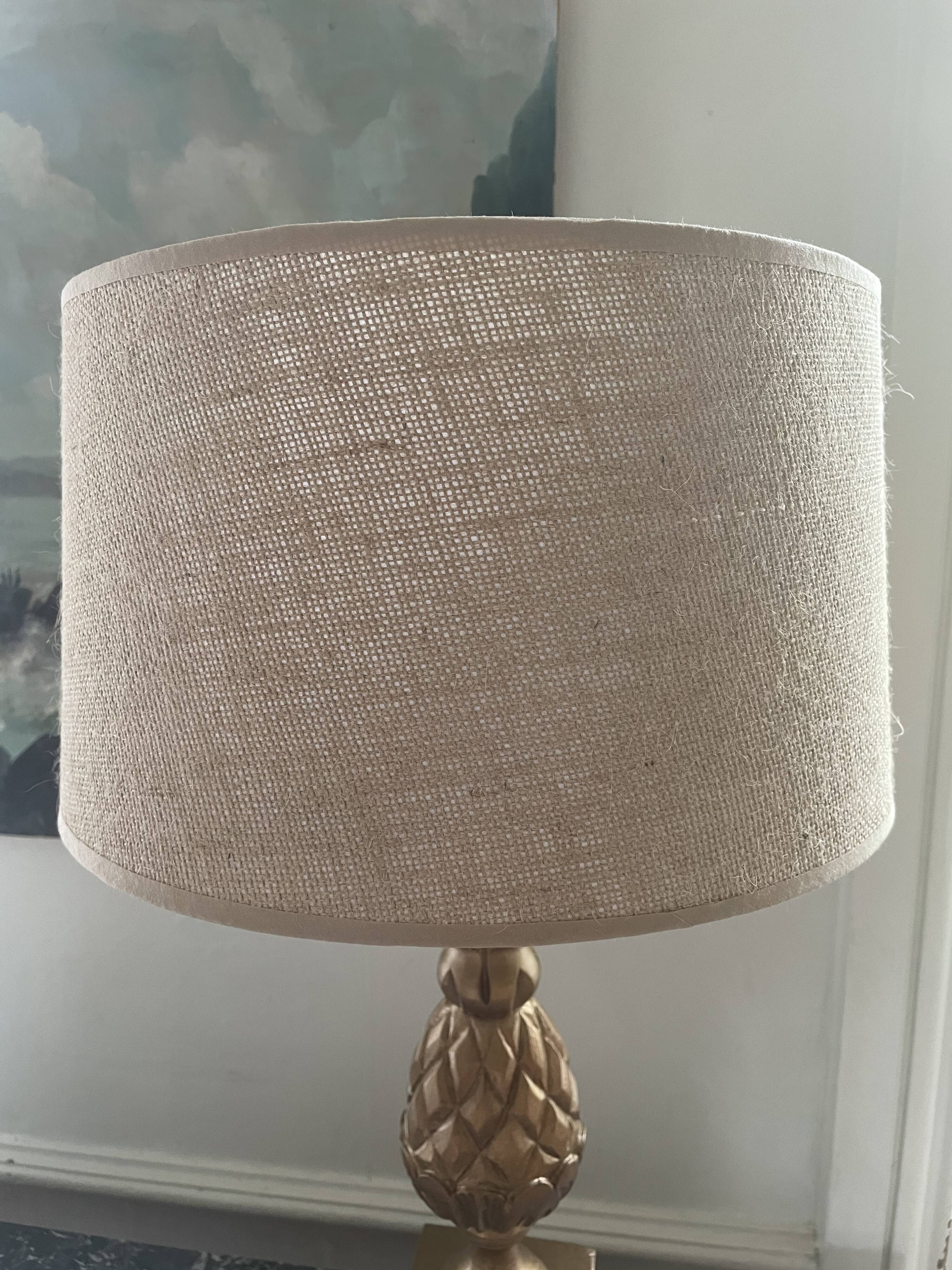 Lampe en bois ananas années 70