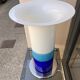 Lampe verre bleue design italien 1970