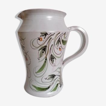 Enamelled pitcher signed by Mr. B.