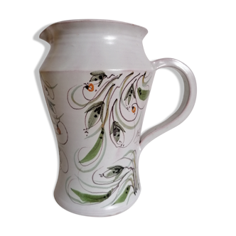 Enamelled pitcher signed by Mr. B.