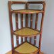 Corner shelf wicker, rattan and wood
