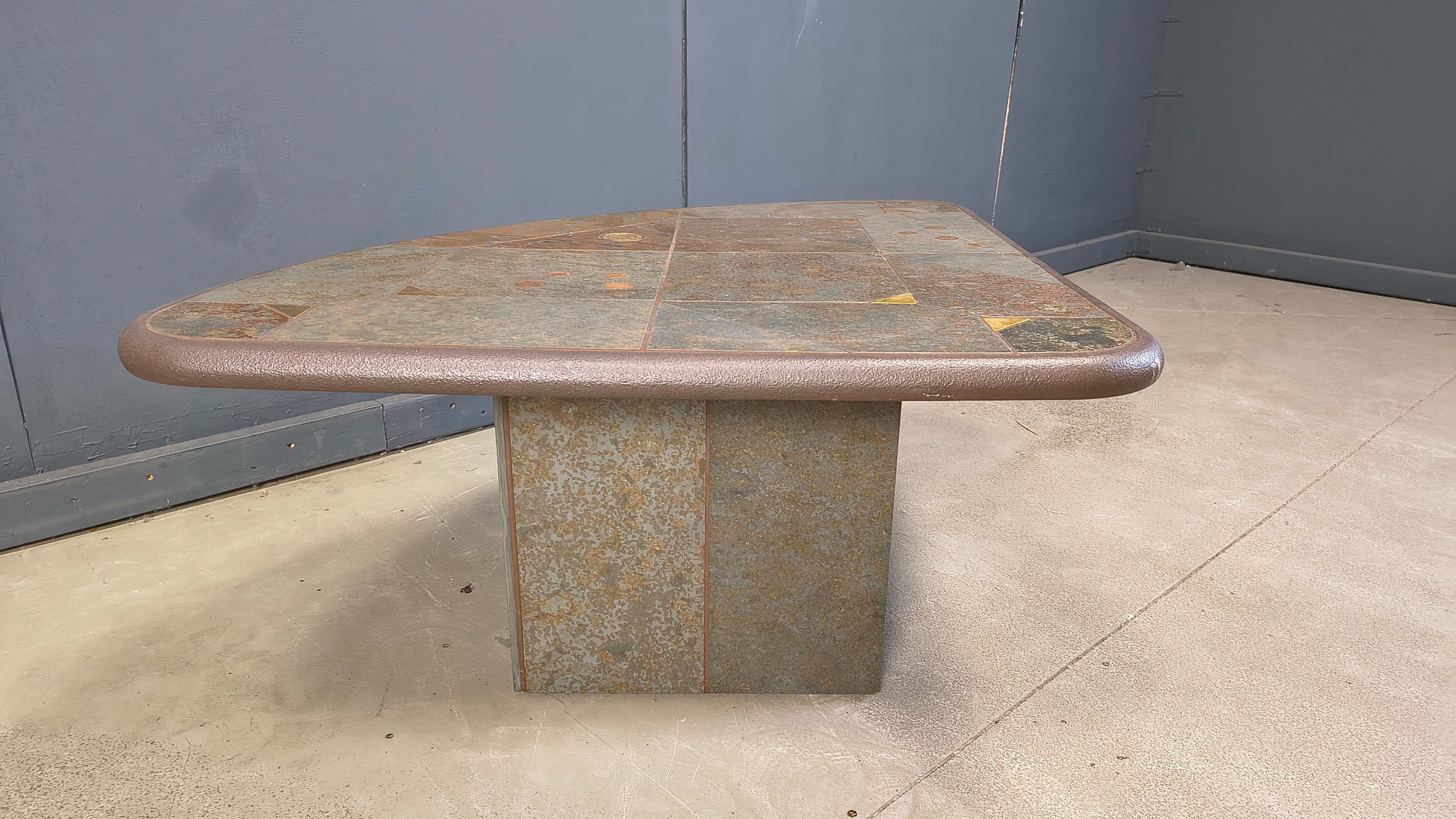 Vintage triangular Kingma style coffee table, 1970s