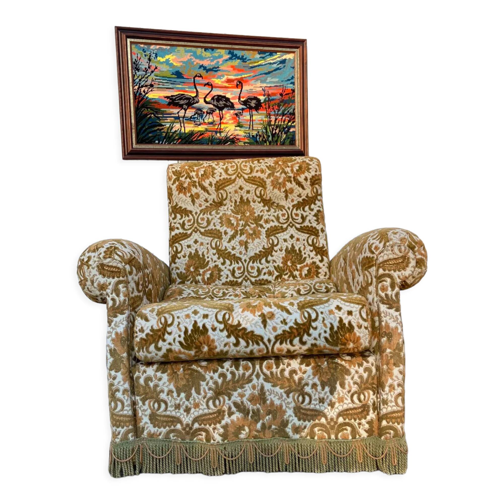 Vintage velvet armchair