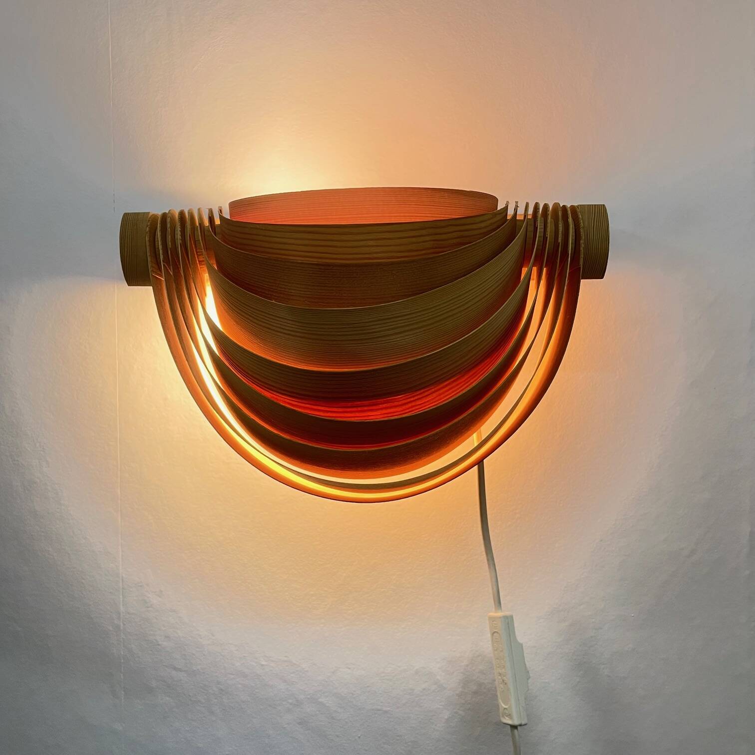 Translandia wall lamp in pine, Denmark, 1960-70