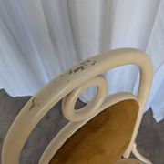 Vintage Thonet Bentwood Dining Chair: Cane Seat, Yellow Fabric Back