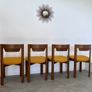 Set of 4 Scandinavian style chairs Girsberger 70s vintage solid wood